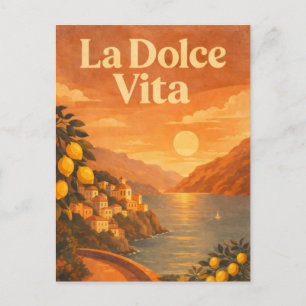 Cartão Postal La Dolce Vita – Cartaz de Viagem da Costa Italiana