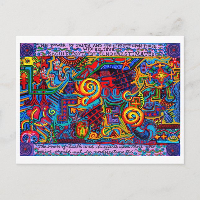 Cartão Postal La Fuerza de la Fe The Power of Faith Inspiration (Frente)