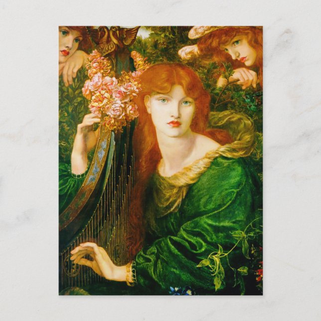 Cartão Postal La Ghirlandata por Dante Gabriel Rossetti (Frente)