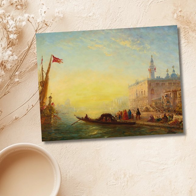 Cartão Postal La Gondole, Quai Des Esclavons - Félix Ziem (Criador carregado)