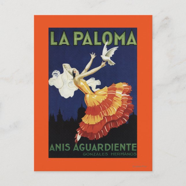 Cartão Postal La Paloma - Promocional Anis Aguardiente (Frente)