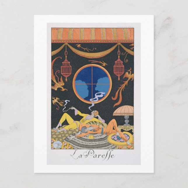 Cartão Postal La Paresse, 1924 (impressão pochoir) (Frente)