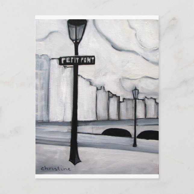Cartão Postal La Petit Pont, Paris França (Frente)