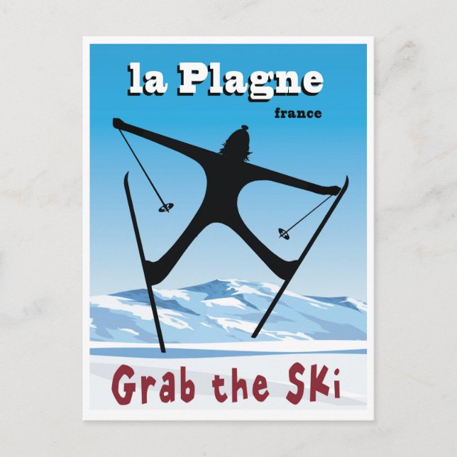 Cartão Postal La Plagne, França, (Frente)