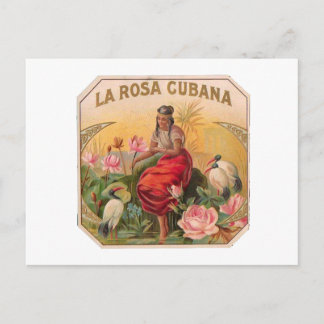 Cartão Postal La Rosa Cubana Diseño Vintage Cuba
