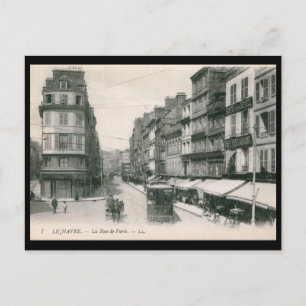 Cartão Postal La Rue de Paris, Le Havre, France Vintage