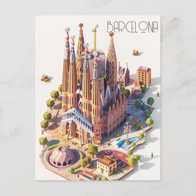 Cartão Postal La Sagrada Familia Barcelona (Frente)