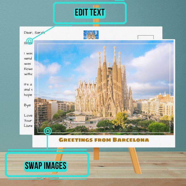 Cartão Postal La Sagrada Familia Barcelona Espanha Modern (When you are looking to share your experiences, sending a postcard is a sweet gesture.)