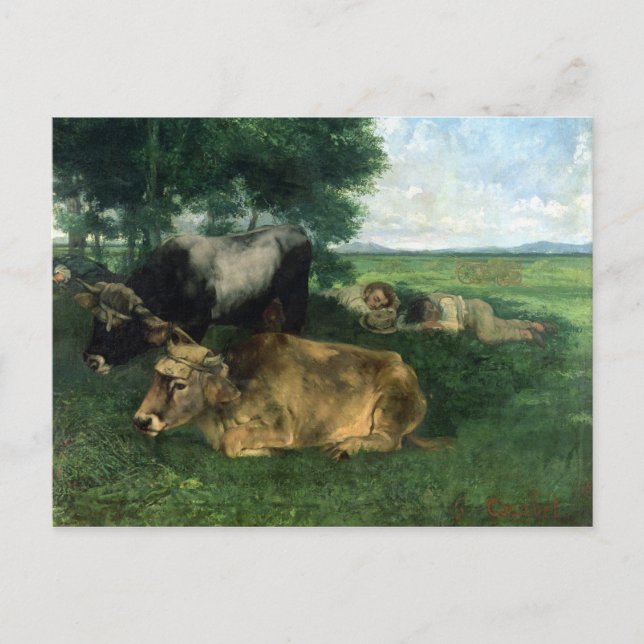 Cartão Postal La Siesta Durante a época da colheita de feno , 18 (Frente)