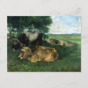 Cartão Postal La Siesta Durante a época da colheita de feno , 18