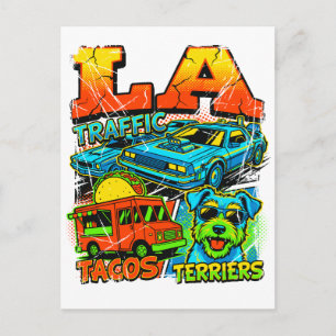 Cartão Postal La Tráfego Tacos E Terriers De Los Angeles