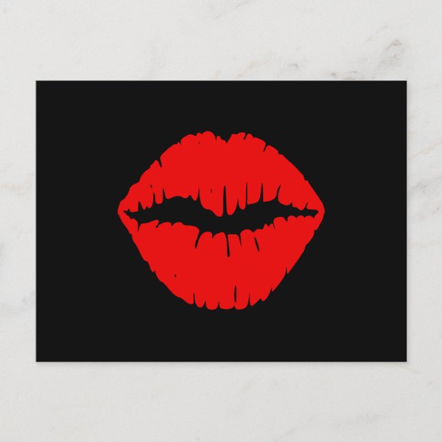 Cartão Postal Lábio Negro e Vermelho (Frente)