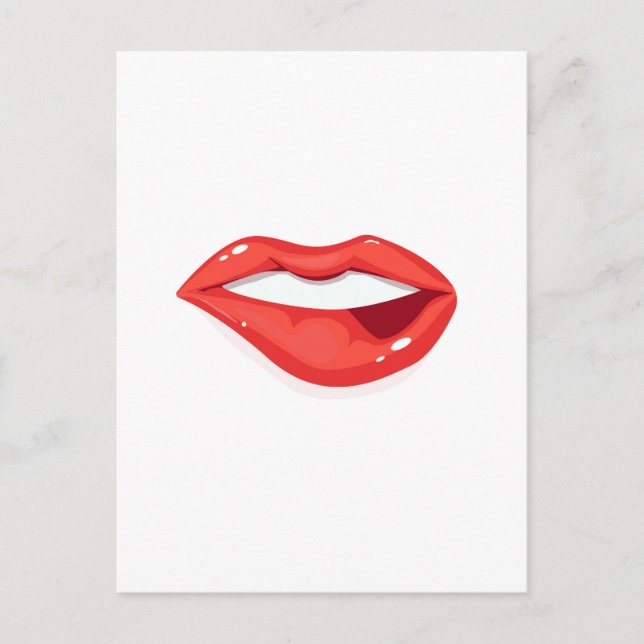 Cartão Postal Lábios de Mulher (Frente)