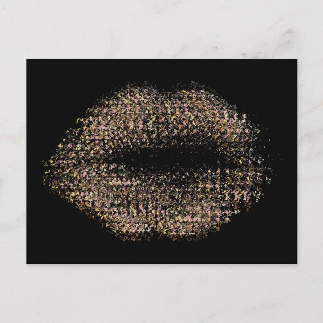 Cartão Postal Lábios modernos de Abstrato Art #18 (Frente)
