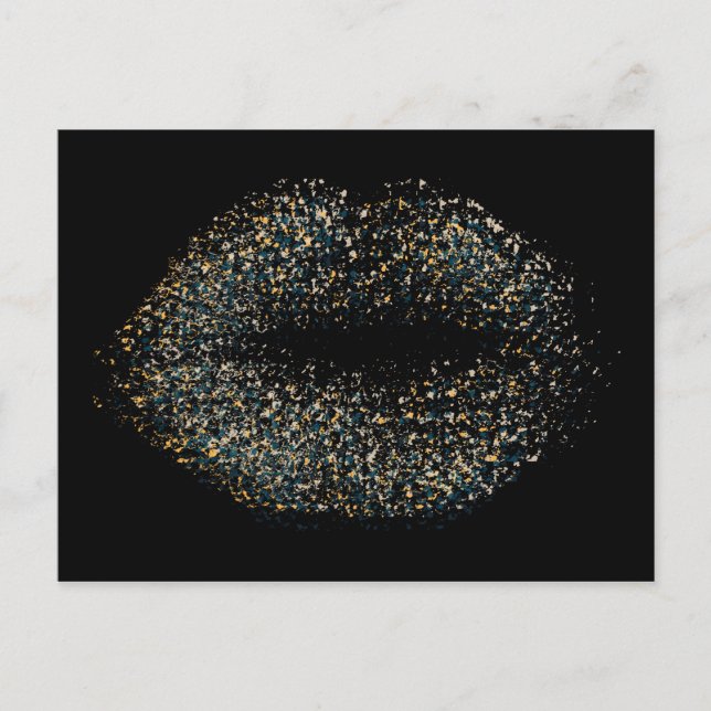 Cartão Postal Lábios modernos de arte Abstrato nº 4 (Frente)