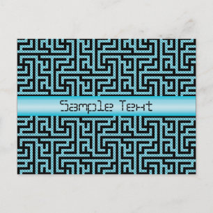 Cartão Postal Labirinto Azul e Preto