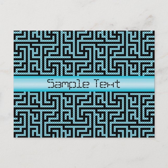 Cartão Postal Labirinto Azul e Preto (Frente)