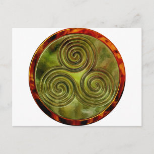Cartão Postal labirinto verde triskele