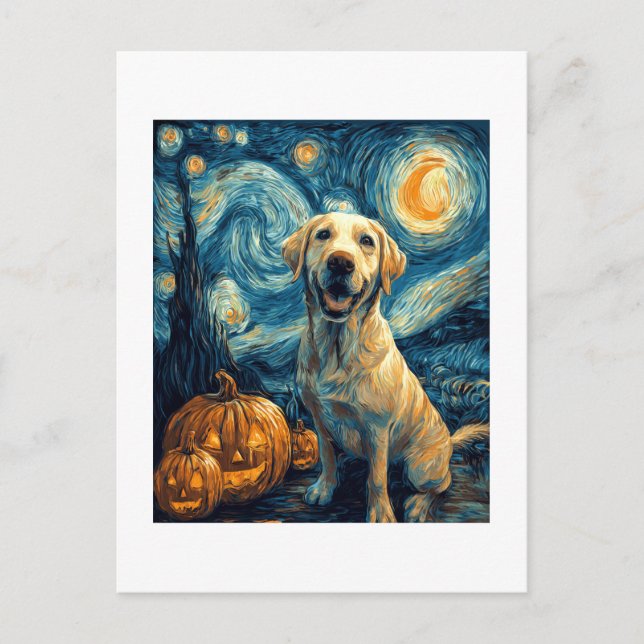 Cartão Postal Labrador Amarelo (2) (Frente)