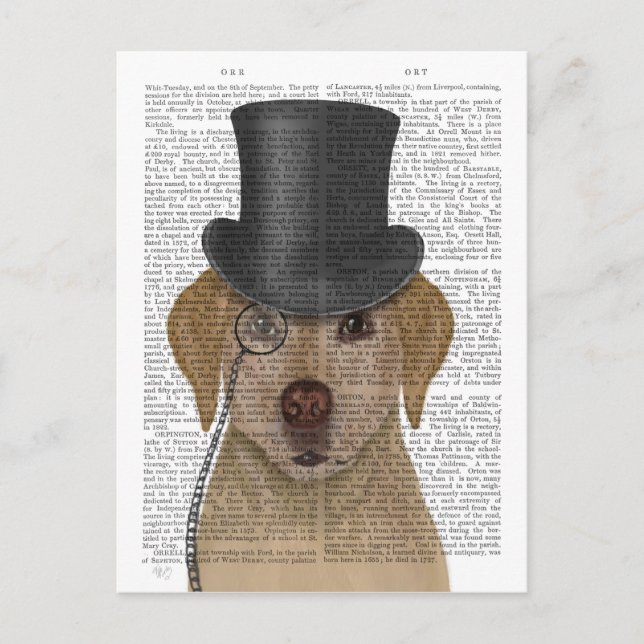 Cartão Postal Labrador Amarelo, Chapéu Formal (Frente)