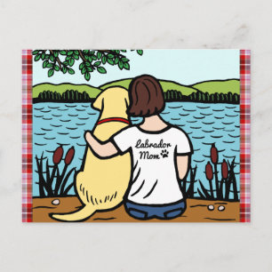 Cartão Postal Labrador Amarelo e mãe 2