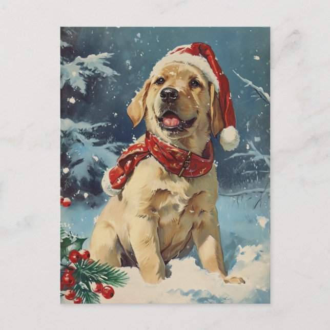 Cartão Postal Labrador Christmas (Frente)