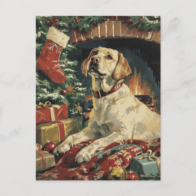 Cartão Postal Labrador Christmas (Frente)