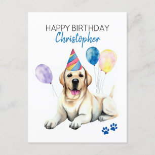 Cartão Postal Labrador Dog Personalizado Parabéns