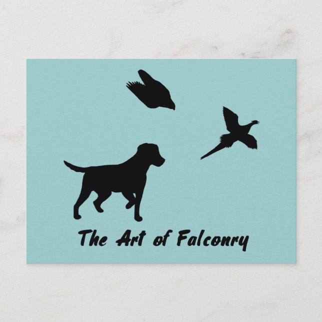 Cartão Postal Labrador e Falconry (Frente)