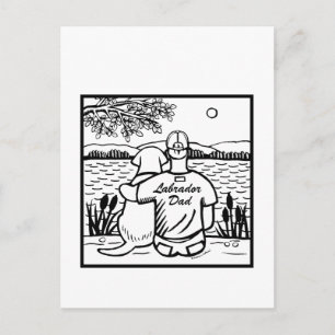 Cartão Postal Labrador e Pai