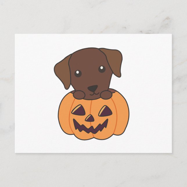 Cartão Postal Labrador Em Cachorros Bons Felizes Halloween (Frente)