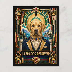 Cartão Postal Labrador Retriever, Cão Art Déco