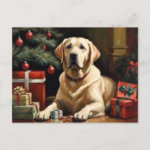Cartão Postal Labrador Retriever Christmas