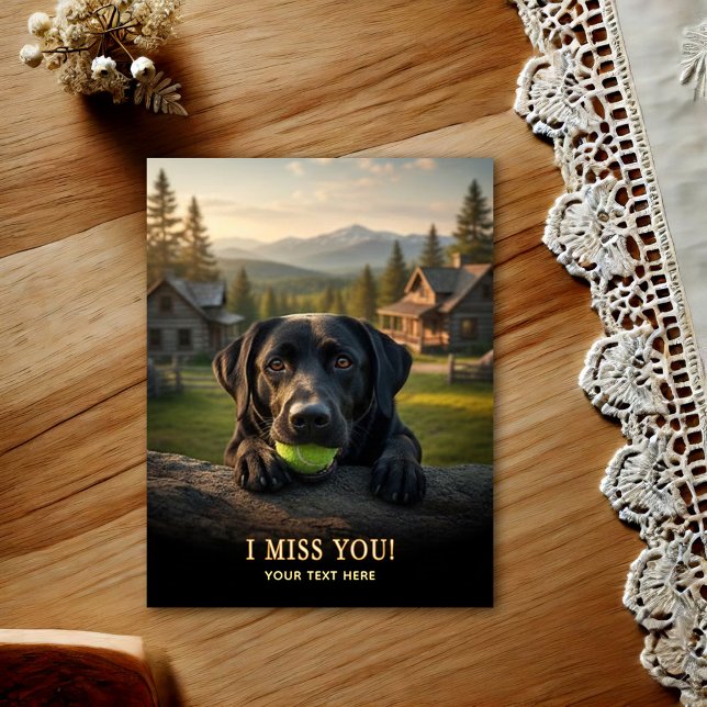 Cartão Postal Labrador Retriever Eu Sinto Sua Falt (Criador carregado)