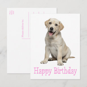 Cartão Postal Labrador Retriever Lab Puppy Cachorro Aniversário