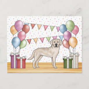 Cartão Postal Labrador Retriever Labrador Creme de Aniversário C