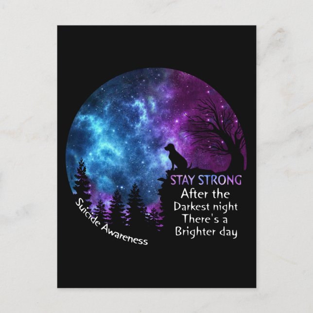 Cartão Postal Labrador Retriever Suicida Sensibilização Pet Aman (Frente)