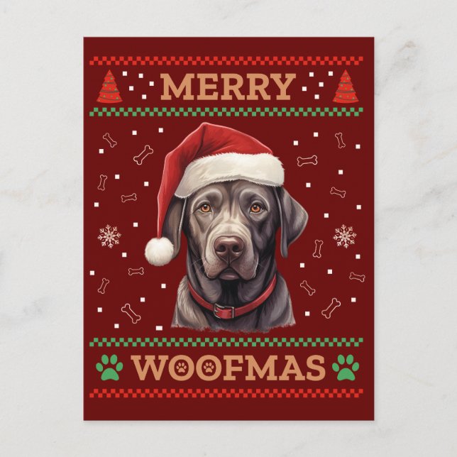 Cartão Postal Labrador Retriever Ugly Christmas (Frente)