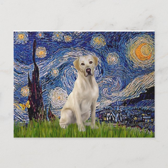 Cartão Postal Labrador (Y7) - Noite Estrelada (Frente)