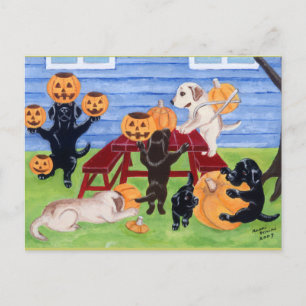Cartão Postal Labradores de Halloween!