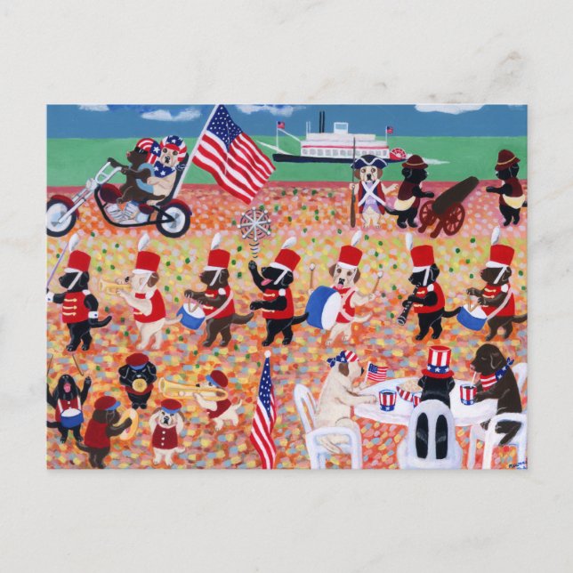 Cartão Postal Labradores do Dia da Independência (Frente)