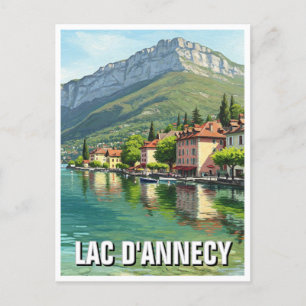 Cartão Postal Lac D'Annecy Lake Annecy França