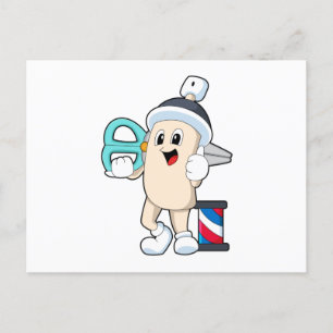 Cartão Postal Laca como Cabeleireiro com Tesoura