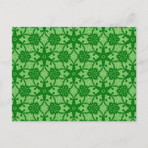 Cartão Postal Lace antigo - esmeralda e verde limão