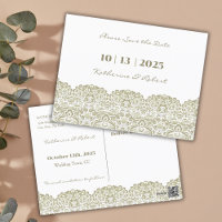 Lace bege Elegante Salvar a Data