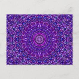 Cartão Postal Lace Mandala em roxo e azul