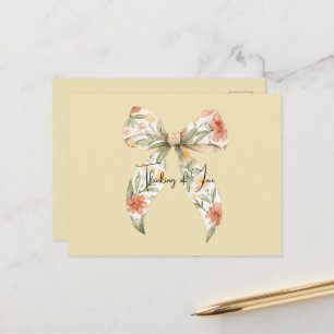 Cartão Postal Laço Floral Amarelo Manteiga Vermelho
