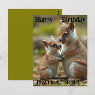 Cartão Postal Laços Familiares: Mamãe e Quokka Bebê, Aniversário