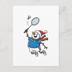 Cartão Postal Lacrosse de Boneco de Neve Natal 2026 Esportes de