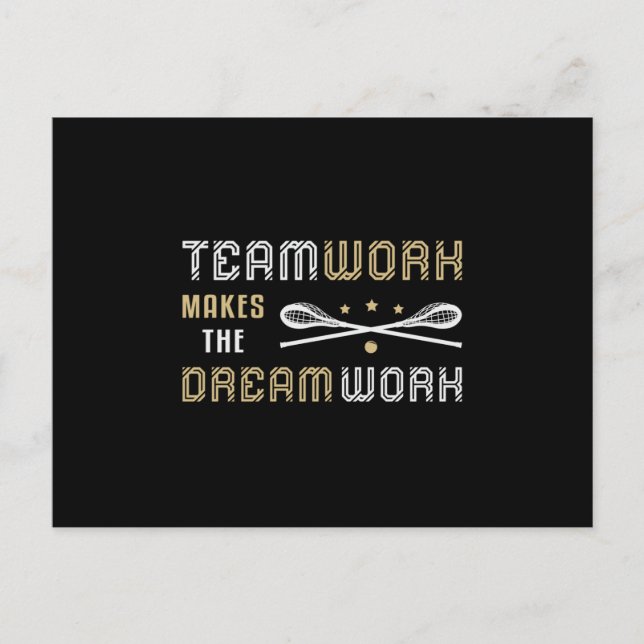 Cartão Postal Lacrosse Player Lax Sport Trabalho em equipe Engra (Frente)